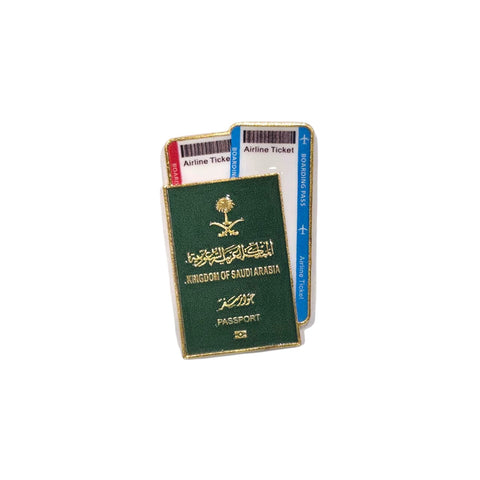 Metal Enamel Brooches 3m Sticker Saudi Arabian passport and boarding passes