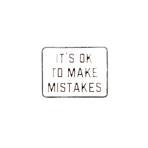 Metal Enamel Brooches 3m Sticker its ok to make mistakes