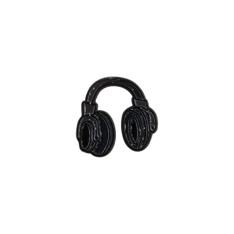 Metal Enamel Brooches 3m Sticker Black Headphone