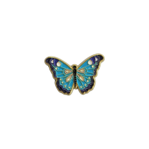 Metal Enamel Brooches 3m Sticker Blue Butterfly