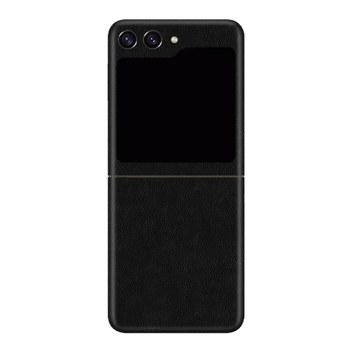 Cowhide Black Skin for Samsung Z Flip 5