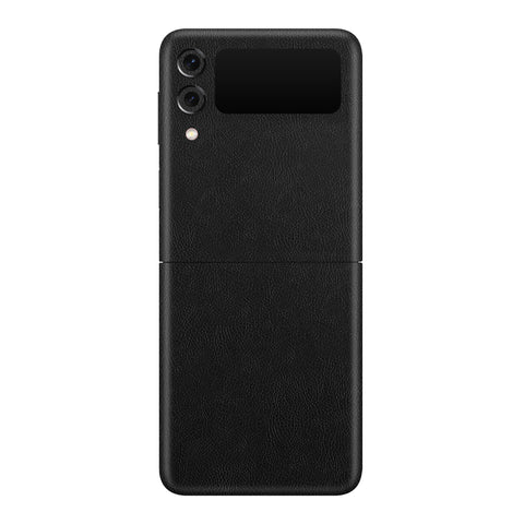 Cowhide Black Skin for Samsung Flip 3