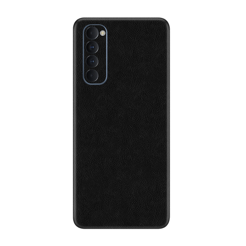 Cowhide Black Skin for Oppo Reno 4 Pro