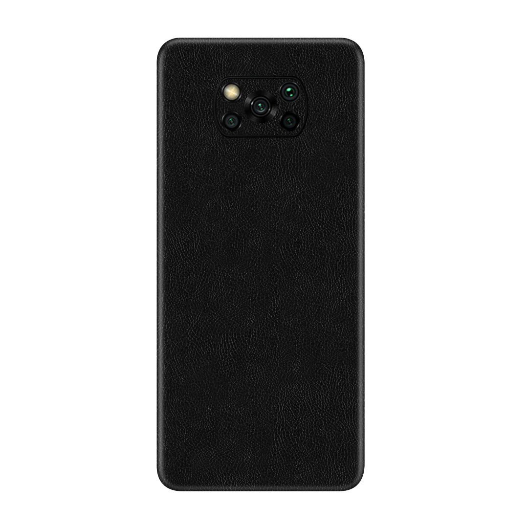 Cowhide Black Skin for Poco X3 Pro