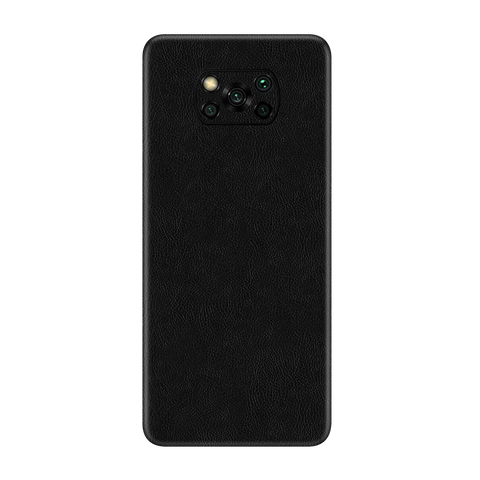 Cowhide Black Skin for Poco X3 Pro