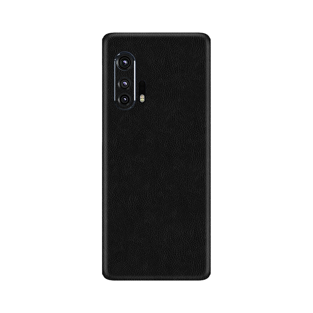 Cowhide Black Skin for Motorola Edge Plus