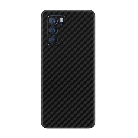 Carbon Fiber Black Skin for Oppo Reno 6