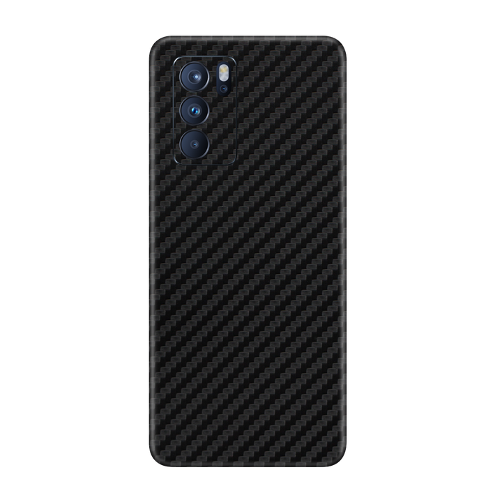 Carbon Fiber Black Skin for Oppo Reno 6 Pro