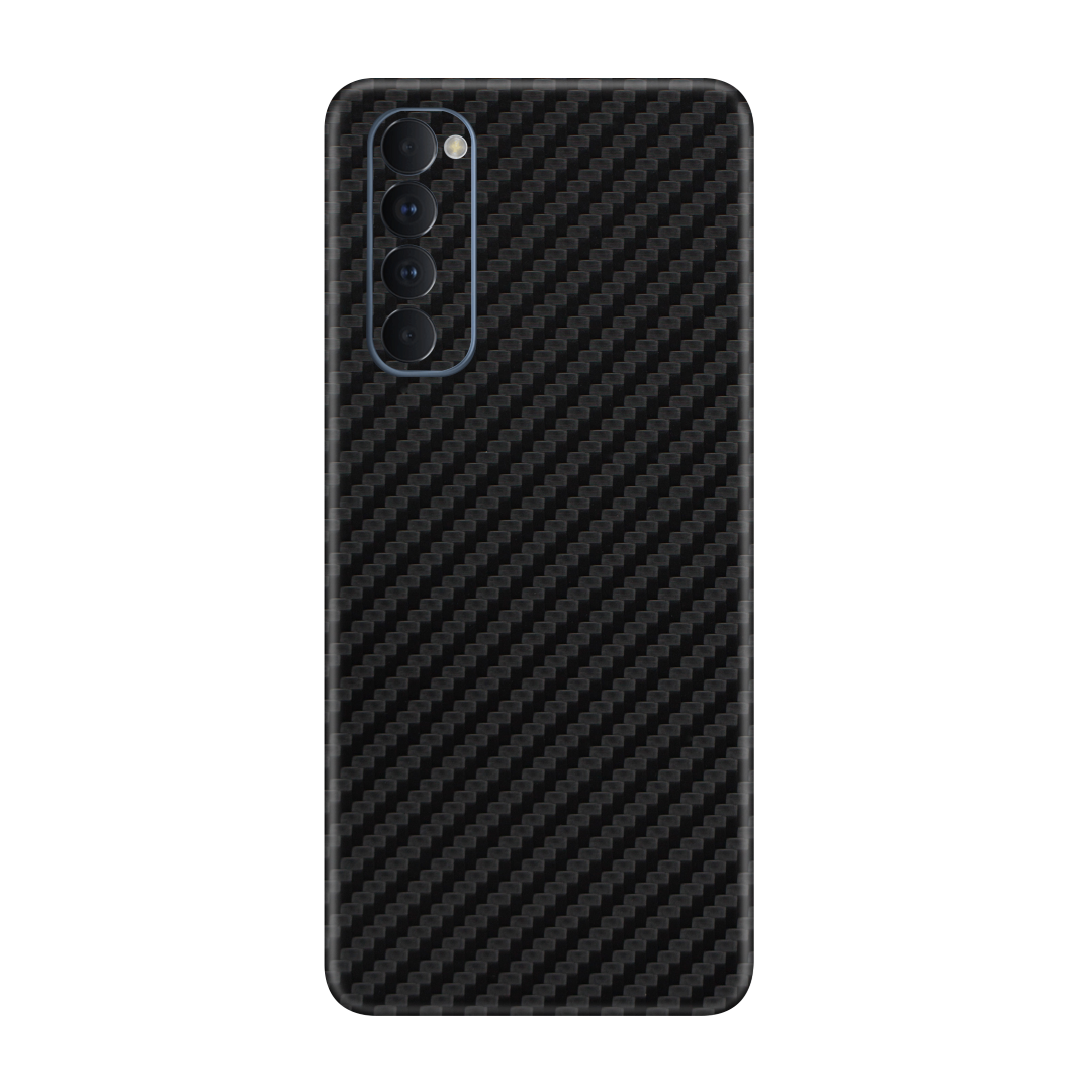 Carbon Fiber Black Skin for Oppo Reno 4 Pro