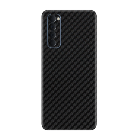 Carbon Fiber Black Skin for Oppo Reno 4 Pro