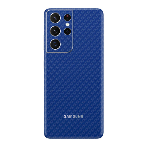 Carbon Fiber Blue Skin for Samsung S21 Ultra