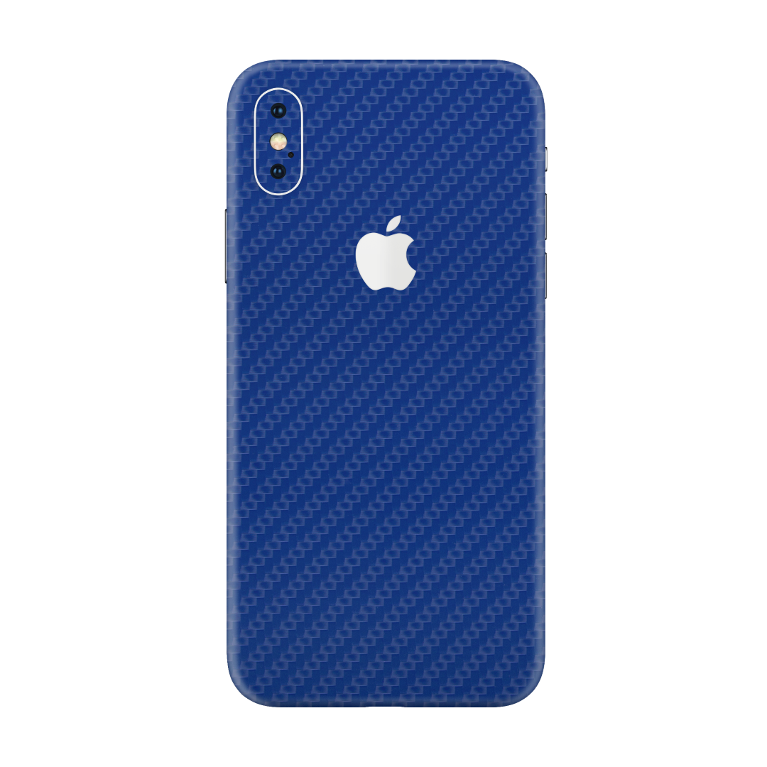 Carbon Fiber Blue Skin for iPhone XS