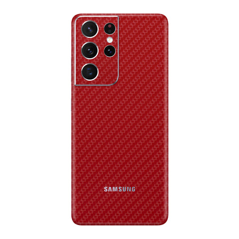 Carbon Fiber Red Skin for Samsung S21 Ultra