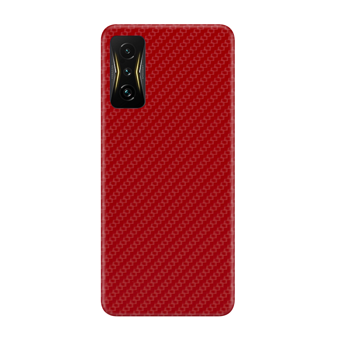 Carbon Fiber Red Skin for Poco 4 GT