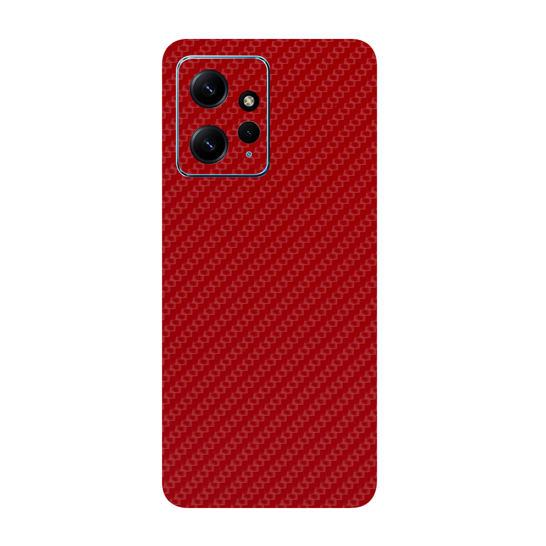 Carbon Fiber Red Skin for Redmi 12 4g