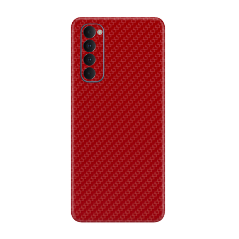 Carbon Fiber Red Skin for Oppo Reno 4 Pro