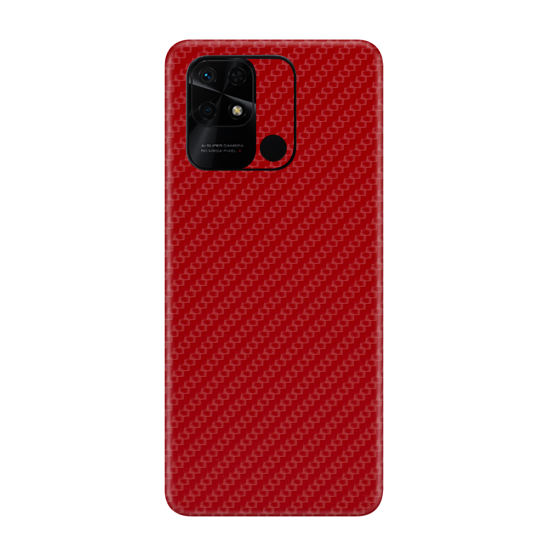 Carbon Fiber Red Skin for Redmi 10c