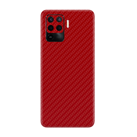 Carbon Fiber Red Skin for Oppo F19 Pro