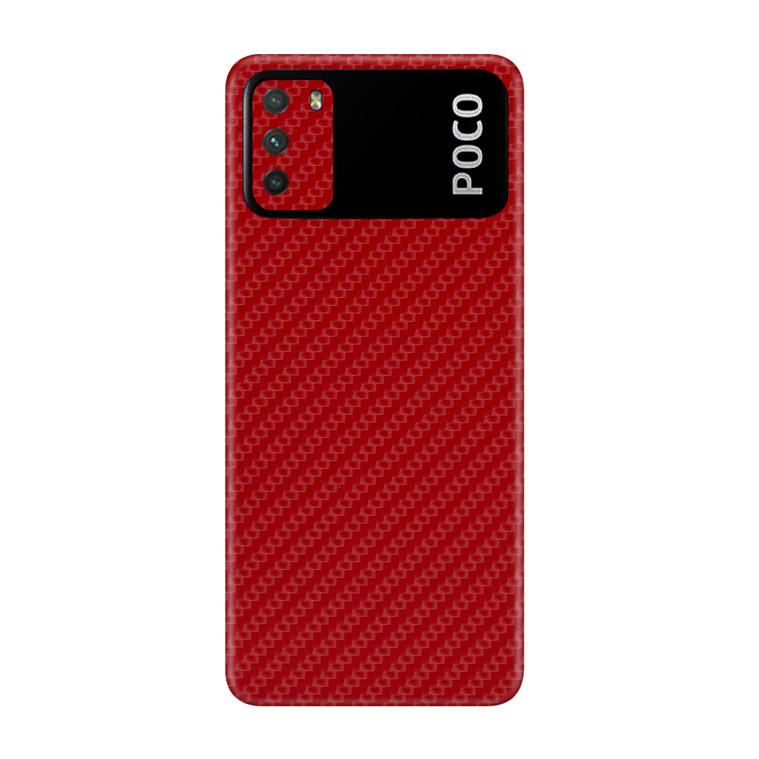 Carbon Fiber Red Skin for Poco M3