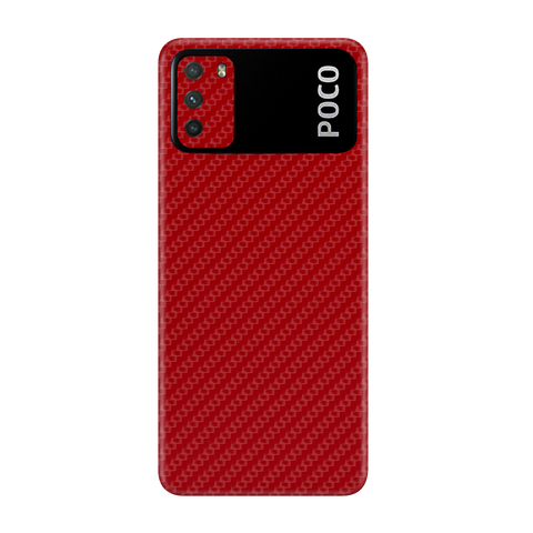 Carbon Fiber Red Skin for Poco M3