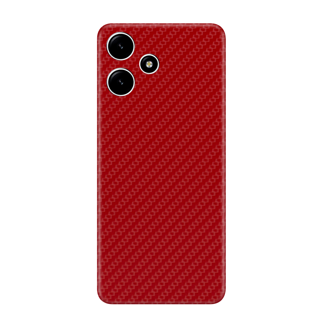Carbon Fiber Red Skin for Redmi 12 5G