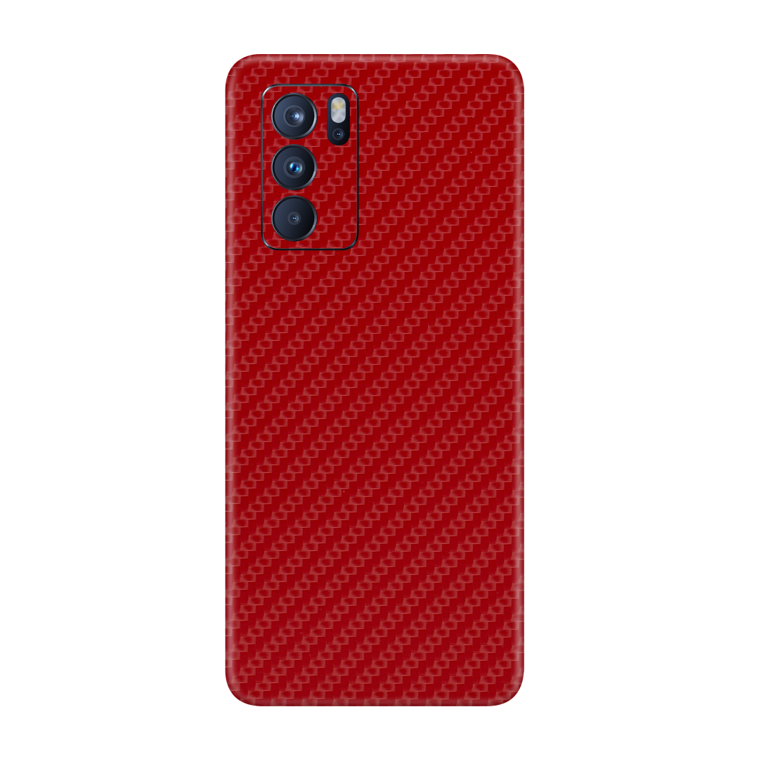 Carbon Fiber Red Skin for Oppo Reno 6 Pro