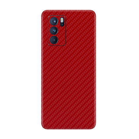 Carbon Fiber Red Skin for Oppo Reno 6 Pro