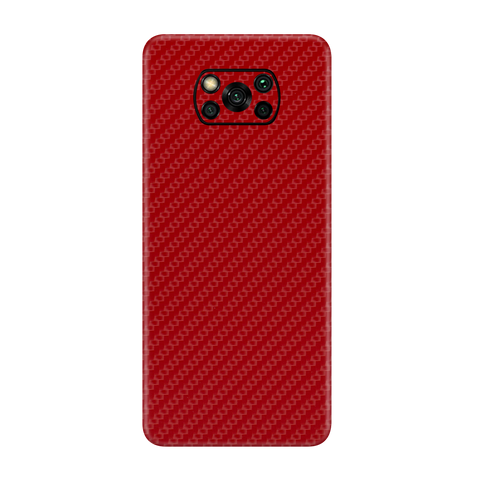 Carbon Fiber Red Skin for Poco X3 Pro