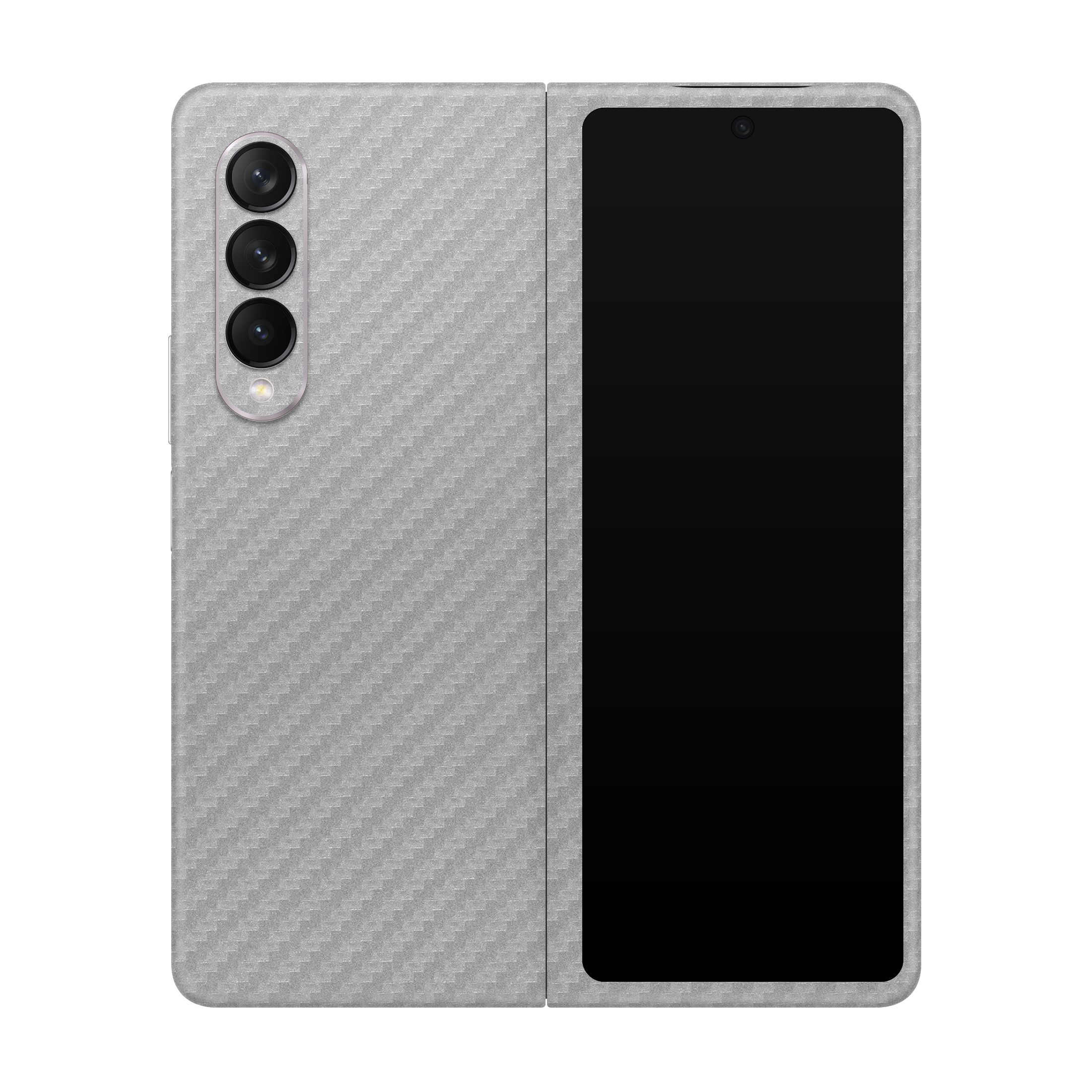 Carbon Fiber Silver Skin for Samsung Fold 4