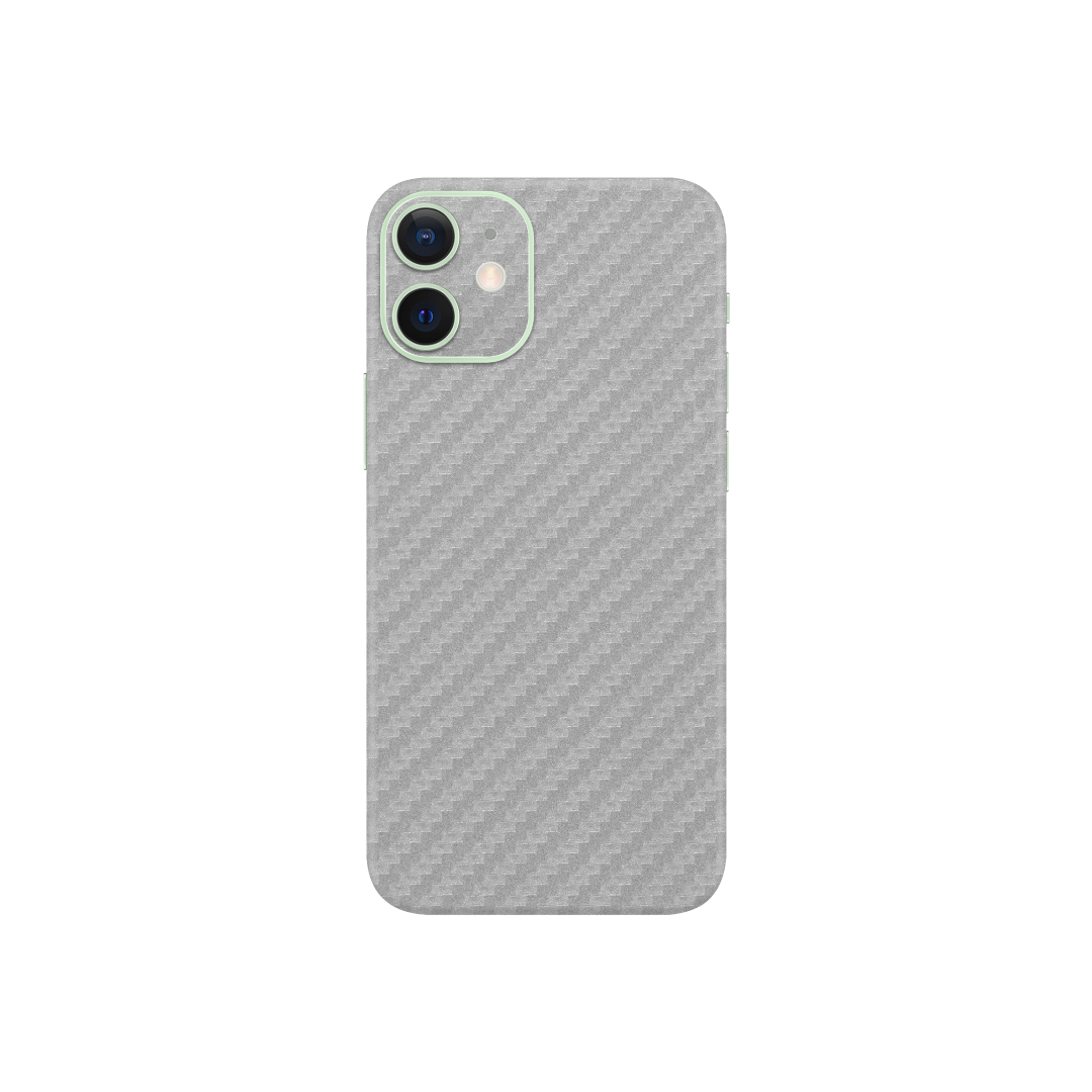 Carbon Fiber Silver Skin for iPhone 12 Mini