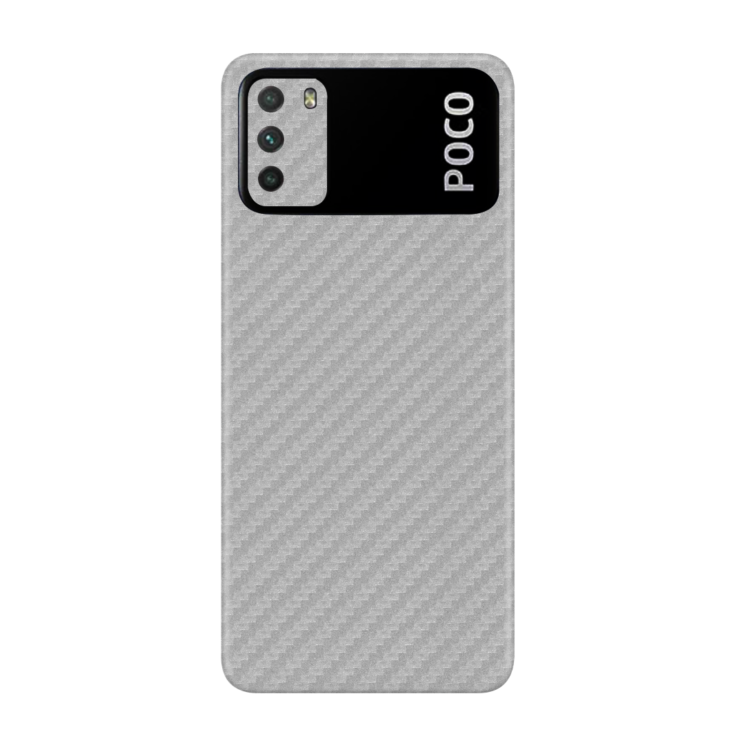 Carbon Fiber Silver Skin for Poco M3