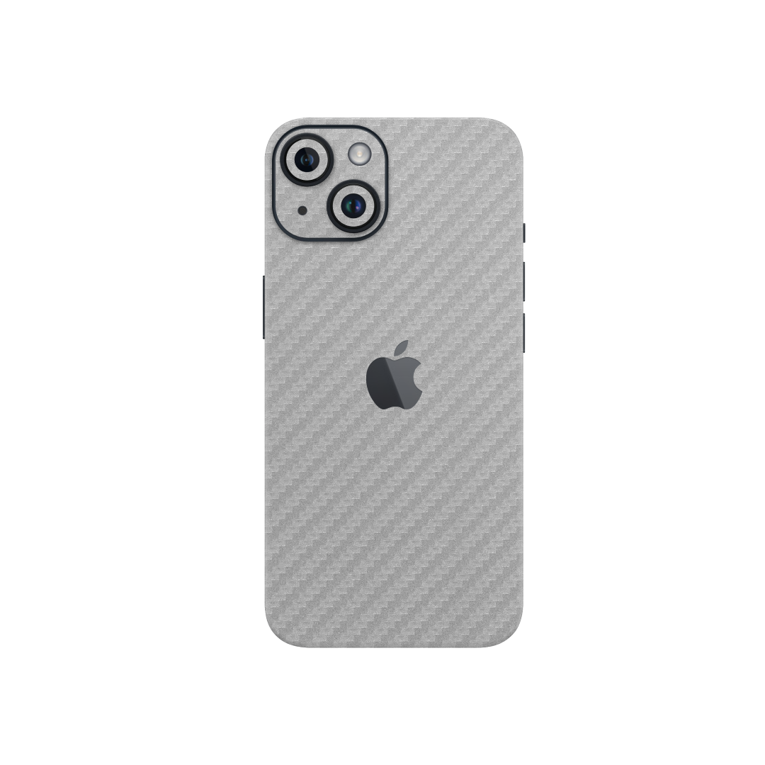 Carbon Fiber Silver Skin for Iphone 15