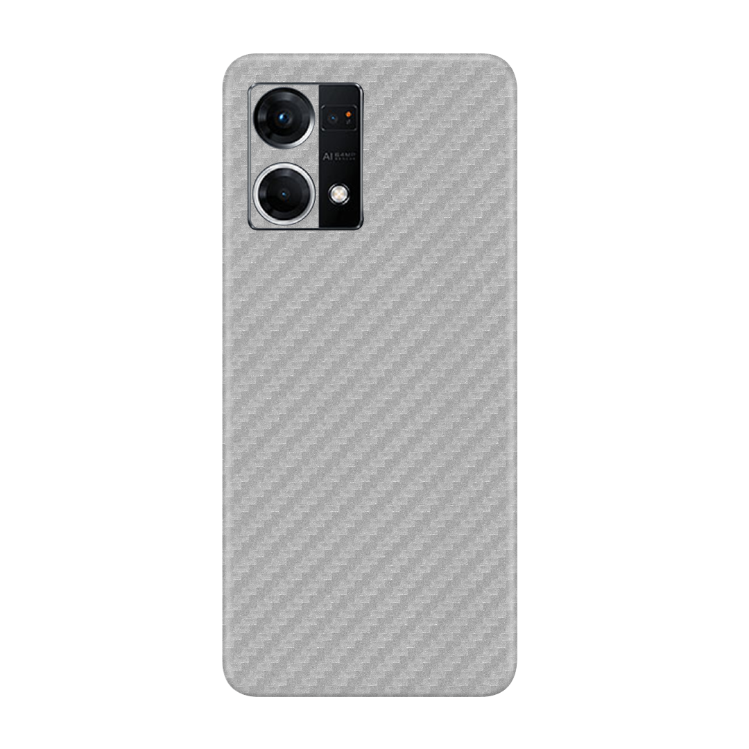 Carbon Fiber Silver Skin for Oppo F21 Pro 4G