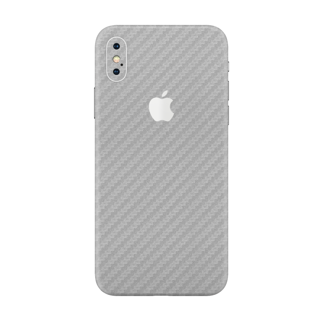 Carbon Fiber Silver Skin for iPhone XS