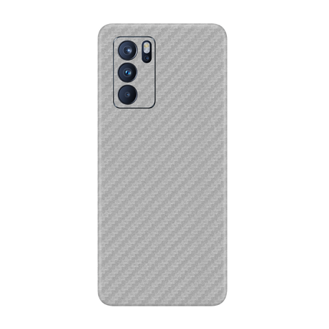 Carbon Fiber Silver Skin for Oppo Reno 6