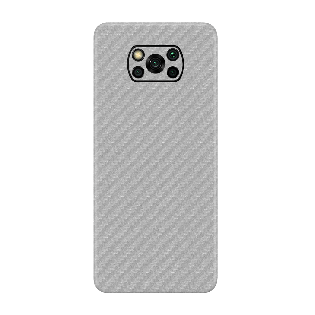 Carbon Fiber Silver Skin for Poco X3 Pro