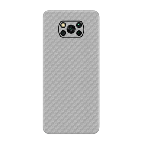 Carbon Fiber Silver Skin for Poco X3 Pro