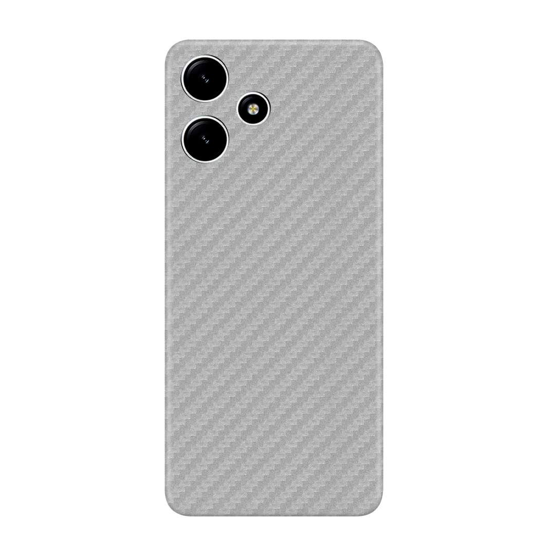 Carbon Fiber Silver Skin for Redmi 12 5G