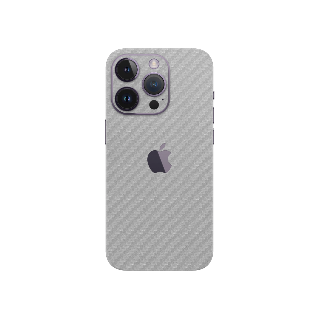Carbon Fiber Silver Skin for IPhone 14 Pro