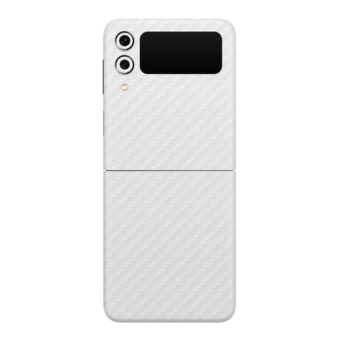 Carbon Fiber White Skin for Samsung Flip 4