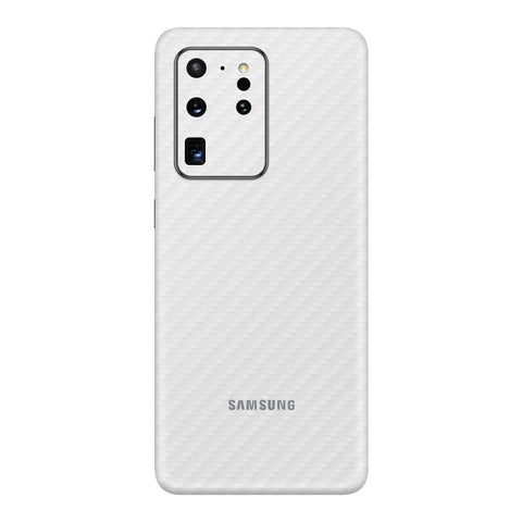 Carbon Fiber White Skin for Samsung S20 Ultra