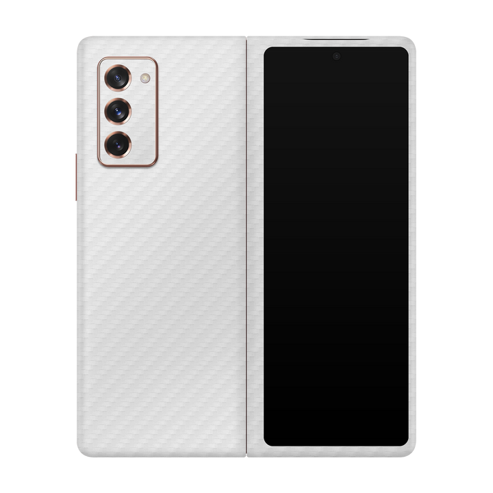 Carbon Fiber White Skin for Samsung Fold 2