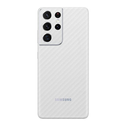 Carbon Fiber White Skin for Samsung S21 Ultra