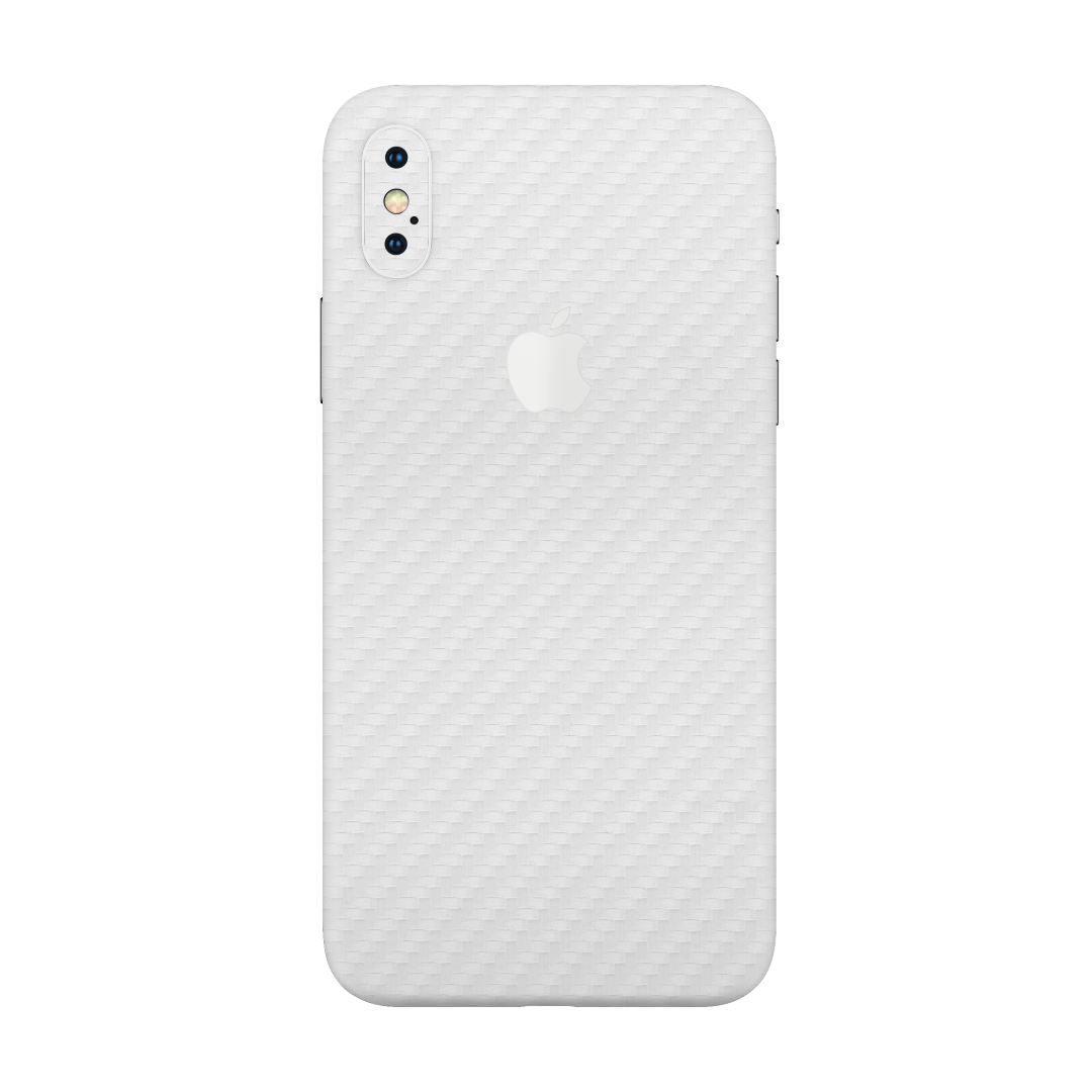 Carbon Fiber White Skin for iPhone XS