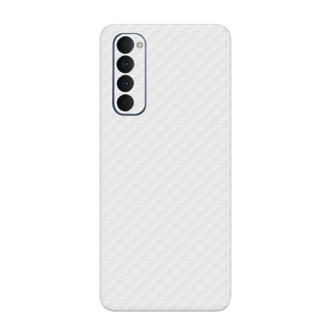 Carbon Fiber Whiite Skin for Oppo Reno 4 Pro