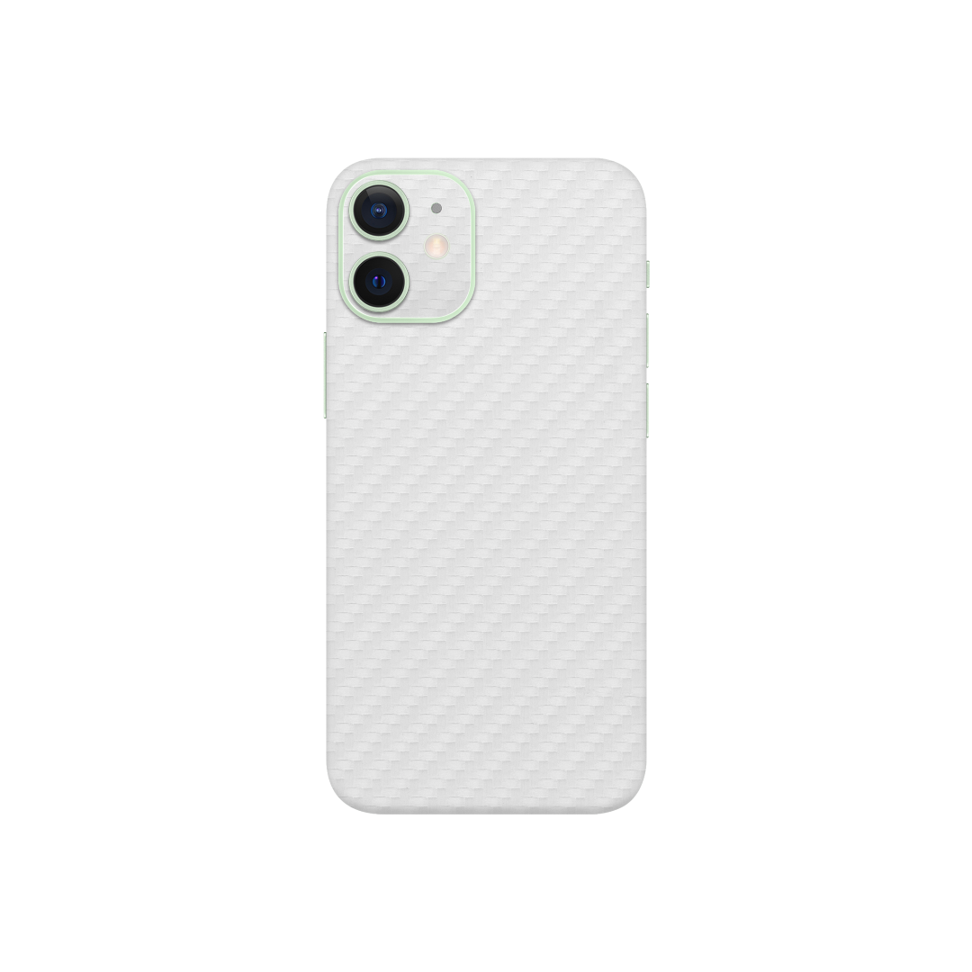 Carbon Fiber White Skin for iPhone 12 Mini