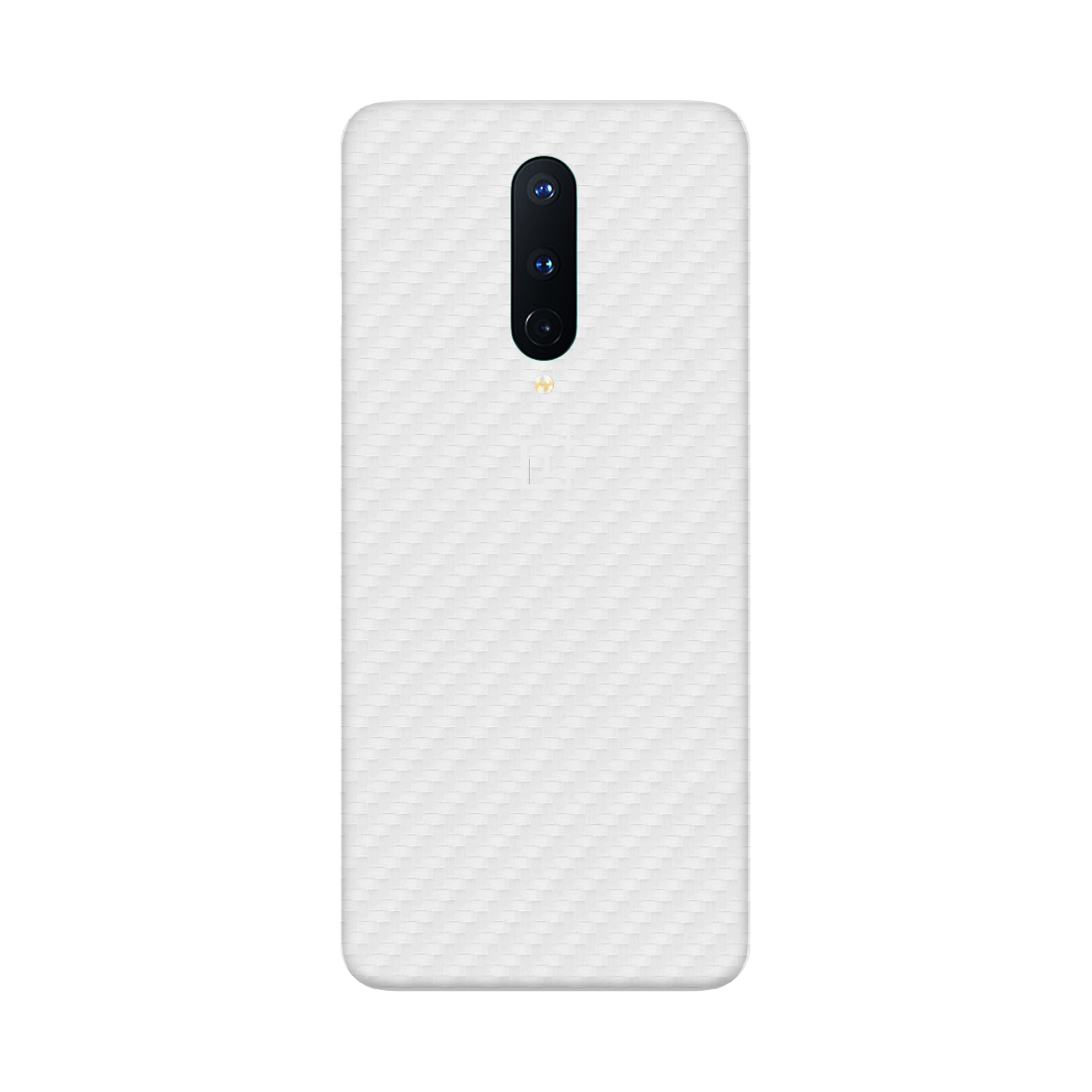 Carbon Fiber White Skin for OnePlus 8