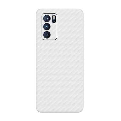 Carbon Fiber White Skin for Oppo Reno 6 Pro