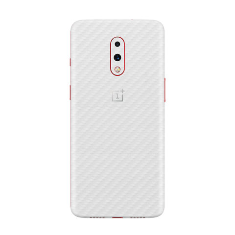 Carbon Fiber White Skin for OnePlus 7
