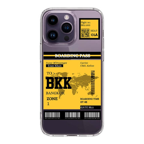 Transparent Case With Boarding Pass Theme